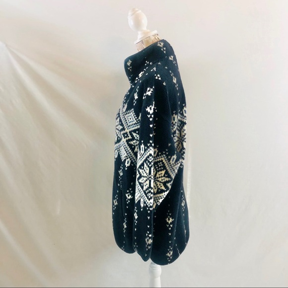 Vintage Eddie Bauer Made in Canada Blue Nordic Pullover Fleece Women Medium - Picture 3 of 9